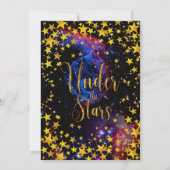 Invitation Parties scintillant d'or moderne sous les étoiles  (Dos)