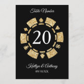 Invitation Parties scintillant d'or Monogram Poker Chip Casin (Dos)