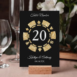 Invitation Parties scintillant d'or Monogram Poker Chip Casin<br><div class="desc">Célébrez dans le style avec ces cartes mariages modernes et très tendance. Ce design est facile à personnaliser avec votre propre libellé et vos invités seront ravis quand ils verront ces numéros de table fabuleux. Les éléments correspondants se trouvent dans la collection. *** COMMENT COMMANDER *** S'il vous plaît customiser...</div>