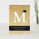 Invitation Parties scintillant d'or Monogramme Alphabet M Mod (Devant)
