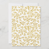 Invitation Parties scintillant d'or motif de mariage rectangu (Dos)