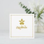 Invitation Parties scintillant d'or Noël cloches Dîner Invita (Debout devant)