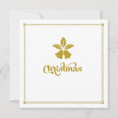 Invitation Parties scintillant d'or Noël cloches Dîner Invita (Devant)