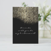 Invitation Parties scintillant d'or noir blanc Confetti Bride (Debout devant)