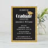 Invitation Parties scintillant d'or noir Casquette de grade d (Debout devant)