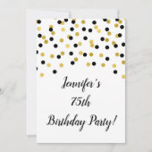 Invitation Parties scintillant d'or noir Confetti 75 et Fabul (Devant)