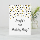 Invitation Parties scintillant d'or noir Confetti 75 et Fabul (Debout devant)