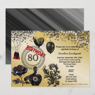 Invitation Parties scintillant d'or noir et talons hauts 80e 