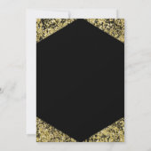 Invitation Parties scintillant d'or noir moderne chic Flakes  (Dos)