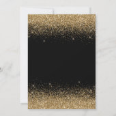 Invitation Parties scintillant d'or noir moderne étincelle n' (Dos)