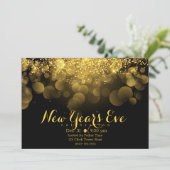 Invitation Parties scintillant d'or Nouvel An (Debout devant)