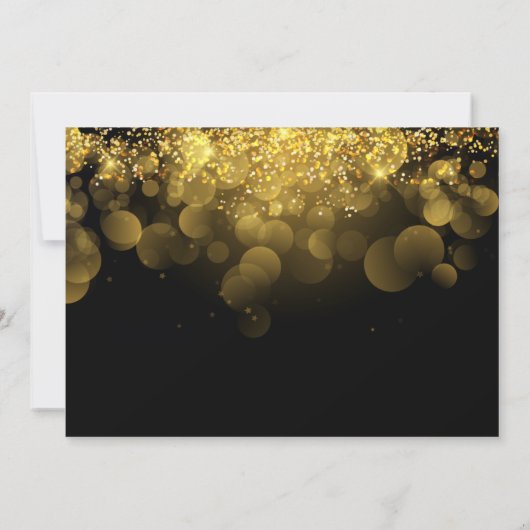 Invitation Parties scintillant d'or Nouvel An (Dos)