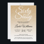 Invitation Parties scintillant d'or Ombre 60 et Sassy 60e ann<br><div class="desc">Célébrez 60 ans de style avec ce design moderne de 60e anniversaire sur une parties scintillant d'or ombre arrière - plan, une invitation chic de 60e anniversaire que vous pouvez simplement personnaliser et envoyer pour votre fête de soixantième anniversaire. Les mots soixante et sassy sont définis à l'aide d'un script...</div>