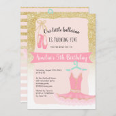 Invitation parties scintillant d'or ombre ballerina tutu 5e a (Devant / Derrière)
