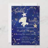 Invitation Parties scintillant d'or Ours Twinkle Baby shower  (Devant)
