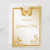 Invitation parties scintillant d'or papillon quinceanera élég (Devant)