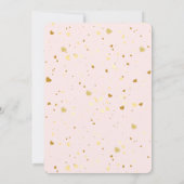 Invitation Parties scintillant d'or Pastel Coeurs et Baby sho (Dos)