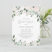 Invitation Parties scintillant d'or Pastel Flowers Feuilles (Debout devant)