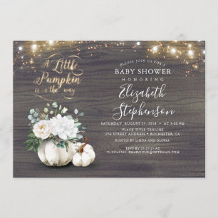 Invitation Parties scintillant d'or petit Citrouille Baby sho
