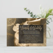 Invitation Parties scintillant d'or photo Brunch & Bubbly écr (Debout devant)