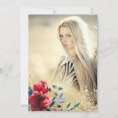 Invitation parties scintillant d'or photo florale tiara Quinc (Dos)