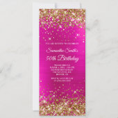 Invitation Parties scintillant d'or Pink Hot Foil 50e anniver (Devant)