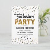 Invitation Parties scintillant d'or Polka Dot Graduation Part (Debout devant)