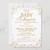 Invitation Parties scintillant d'or Princess Baby shower d'ar (Devant)