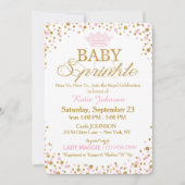 Invitation Parties scintillant d'or Princess Baby shower d'ar (Devant)