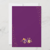 Invitation Parties scintillant d'or Purple Chic Floral (Dos)