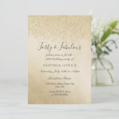 Invitation Parties scintillant d'or Quarante et fabuleux 40e (Debout devant)