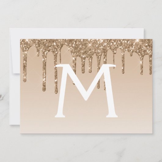 Invitation Parties scintillant d'or Quinceanera Enregistrer l (Devant)