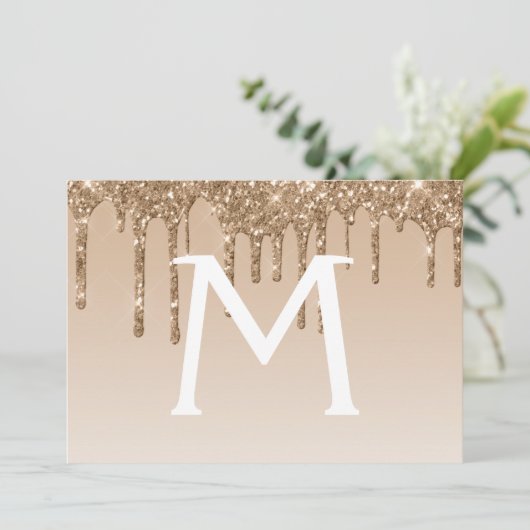 Invitation Parties scintillant d'or Quinceanera Enregistrer l (Debout devant)