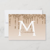 Invitation Parties scintillant d'or Quinceanera Enregistrer l (Devant)