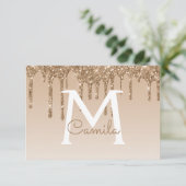 Invitation Parties scintillant d'or Quinceanera Enregistrer l (Debout devant)