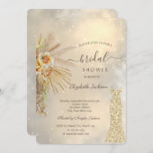 Invitation Parties scintillant d'or Robe Boho Fête des mariée (Devant / Derrière)