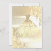 Invitation Parties scintillant d'or, Robe Sweet 16 (Dos)