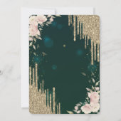 Invitation Parties scintillant d'or, Robe, Vert floral50e ann (Dos)