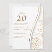 Invitation Parties scintillant d'or romantique Vingt-vingtièm (Devant)