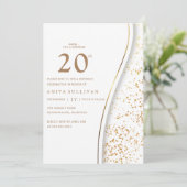 Invitation Parties scintillant d'or romantique Vingt-vingtièm (Debout devant)
