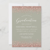 Invitation parties scintillant d'or Rose 2025 Sage Green Grad (Devant)