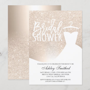 Invitation parties scintillant d'or Rose à l'ombre robe de fo