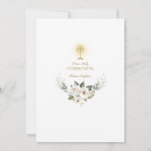 Invitation Parties scintillant d'or Rose blanche première com (Dos)