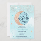 Invitation Parties scintillant d'or rose bleu sur le baby sho (Devant)