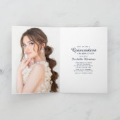 Invitation Parties scintillant d'or Rose bleue Quinceañera Ph (Intérieur)