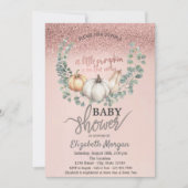 Invitation Parties scintillant d'or rose Bokeh, Baby shower C (Devant)
