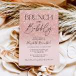 Invitation parties scintillant d'or rose brunch chic bubbly n<br><div class="desc">Parties scintillant en or rose moderne chic ombre scintillants pastel blush rose bridal douche party,  brunch et bulle moderne et chic script calligraphie.</div>