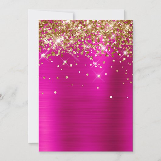 Invitation Parties scintillant d'or rose chaud ballon à huile (Dos)