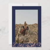 Invitation parties scintillant d'or rose confetti bleu marine (Dos)