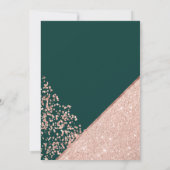 Invitation parties scintillant d'or rose confetti budget vert (Dos)